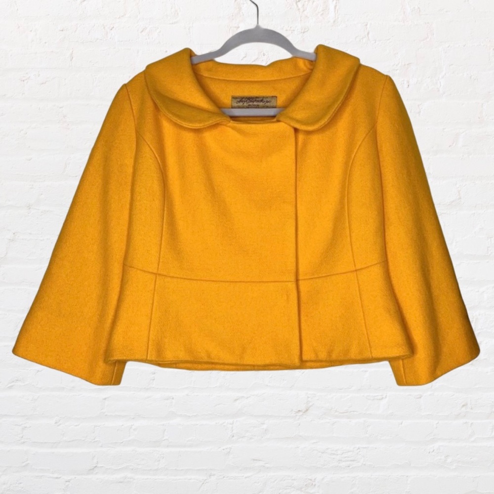 Anya Ponorovskaya Mustard Yellow Wool Coat Cropped
